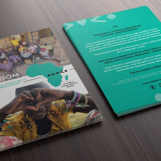 Dizajn flyera - pisma zahvale za udrugu Prijatelj malog doma